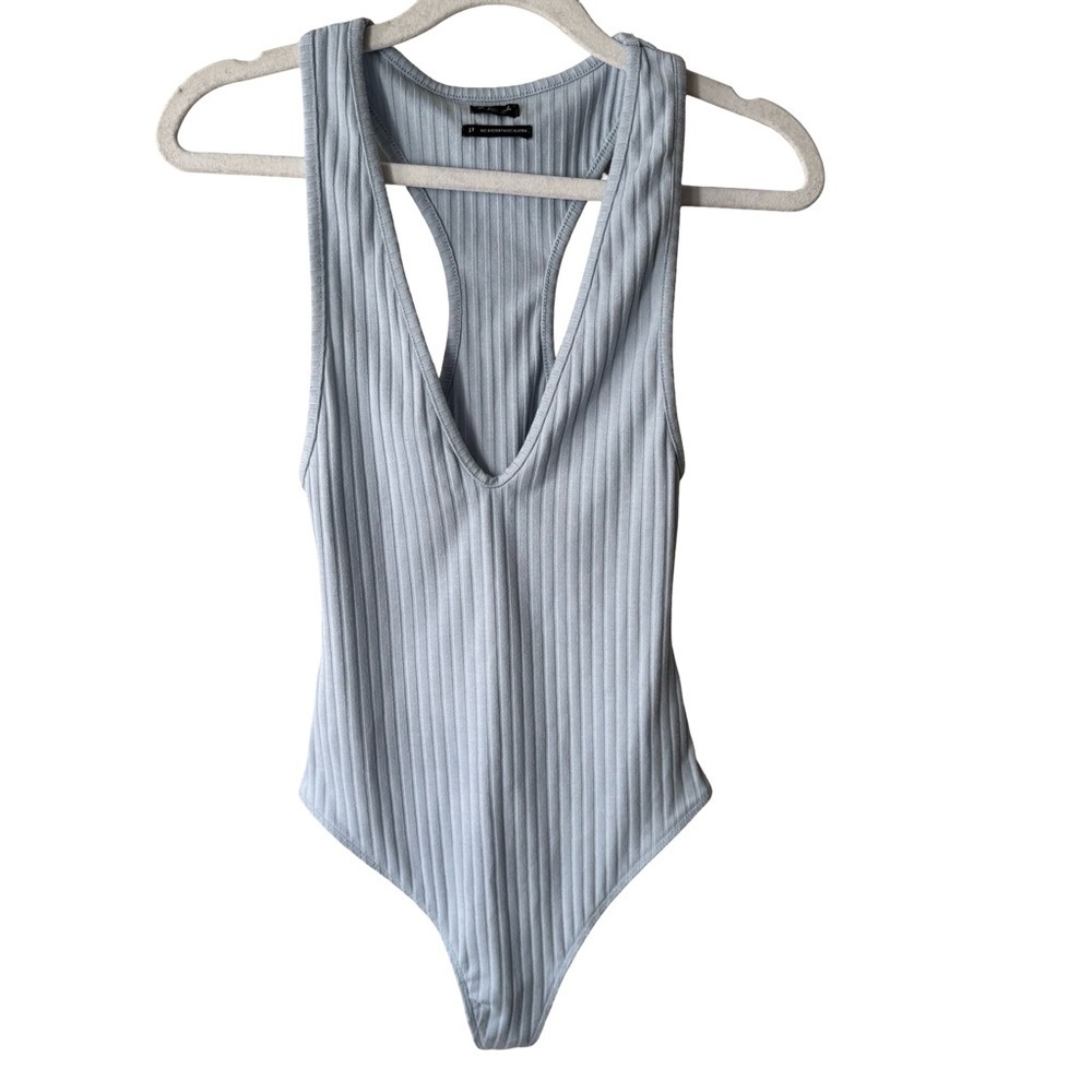 Urban Outfitters Out From Under Sky Blue Ribbed Bodysuit Size S Y2K Minimalist